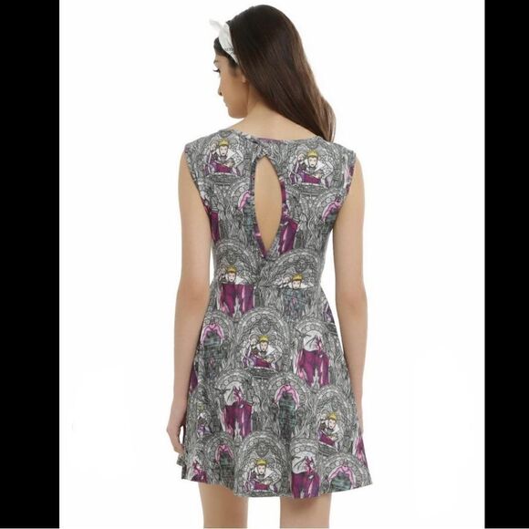 94. Disney Villains Stained Glass Skater Dress Size Small Stretchy - Picture 2 of 7